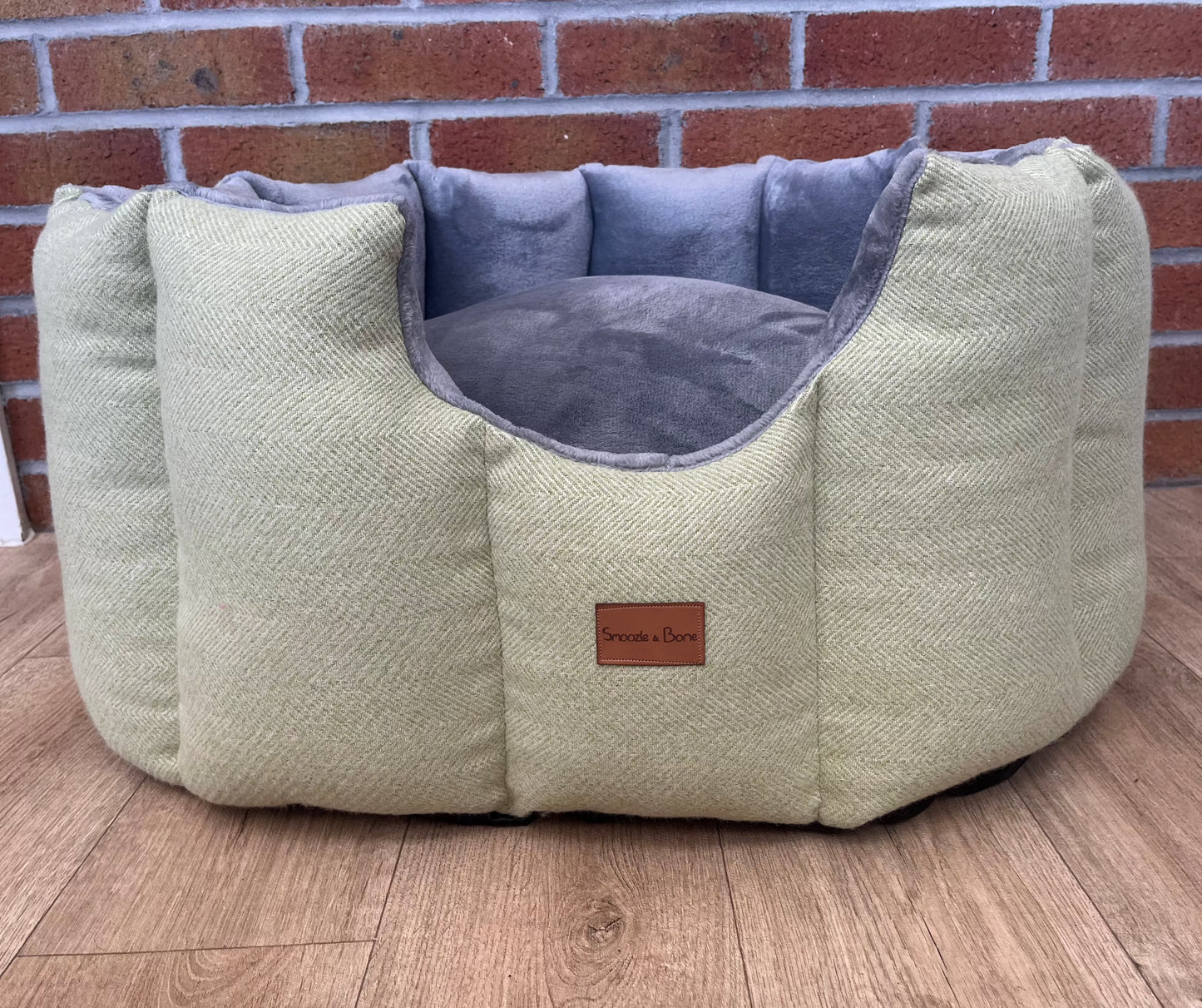 Sage Green Tweed Cave Bed
