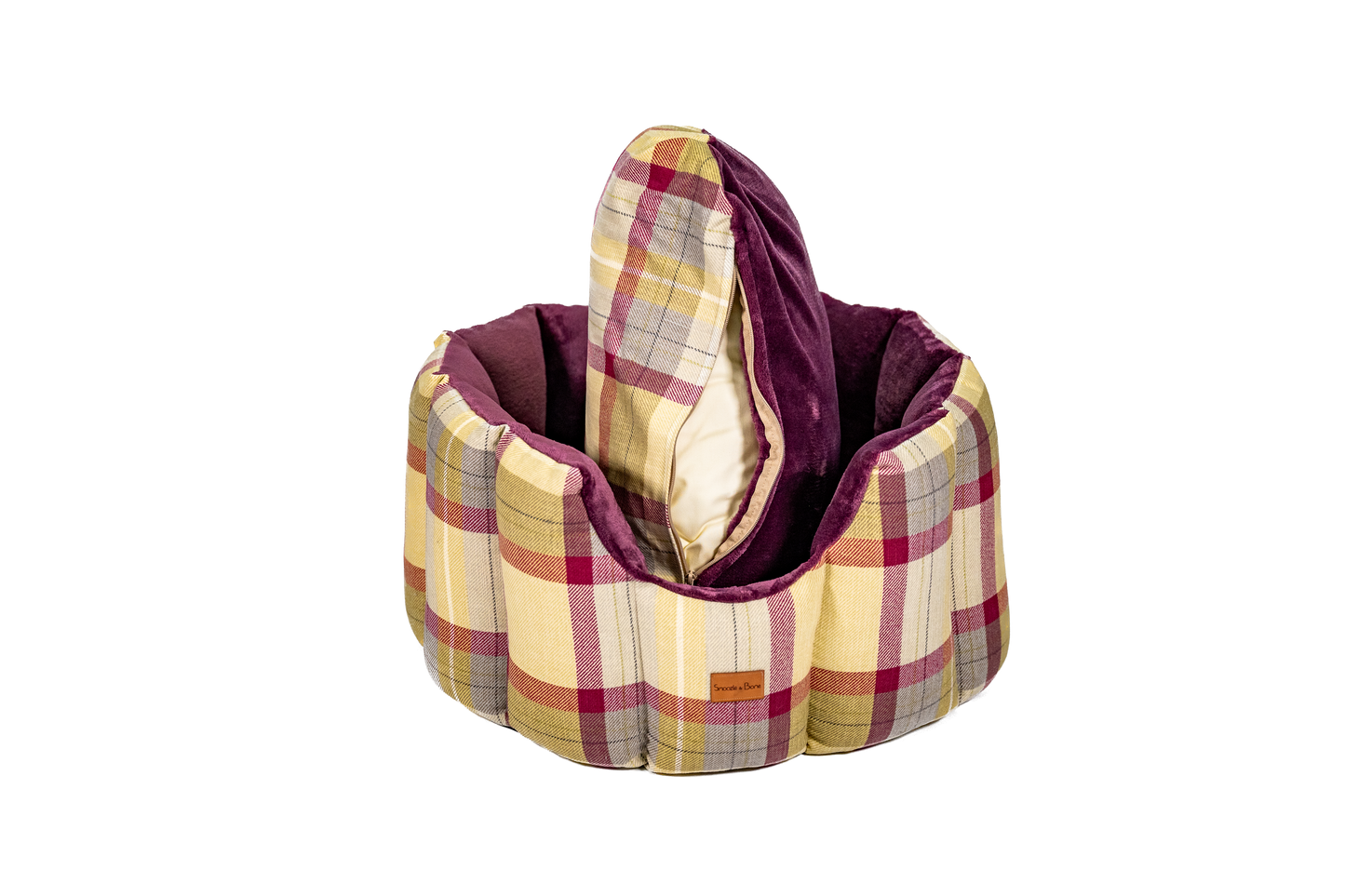 Checked Cave Dog Bed