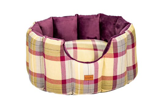 Checked Cave Dog Bed
