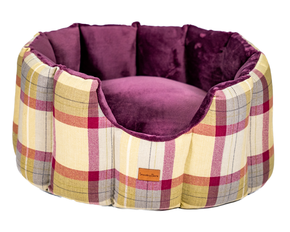 Checked Cave Dog Bed