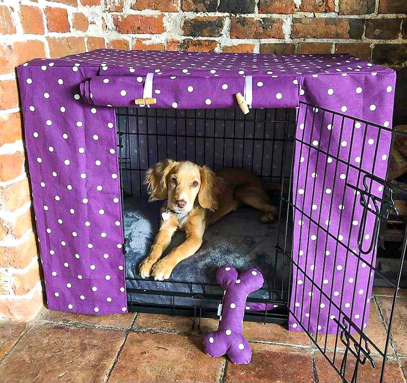 Custom Leather Dog Crate Wrap For Home photo