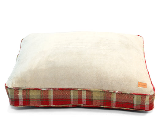 Red Tartan Flat Dog Bed