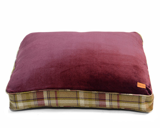 Heather Tartan Flat Dog Bed