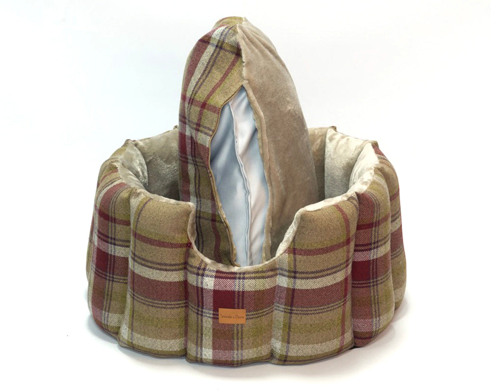 Heather Tweed Cave Dog Bed