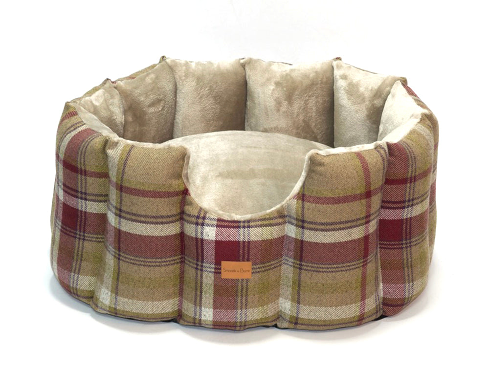 Heather Tweed Cave Dog Bed