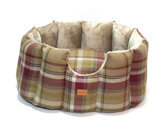 Heather Tweed Cave Dog Bed