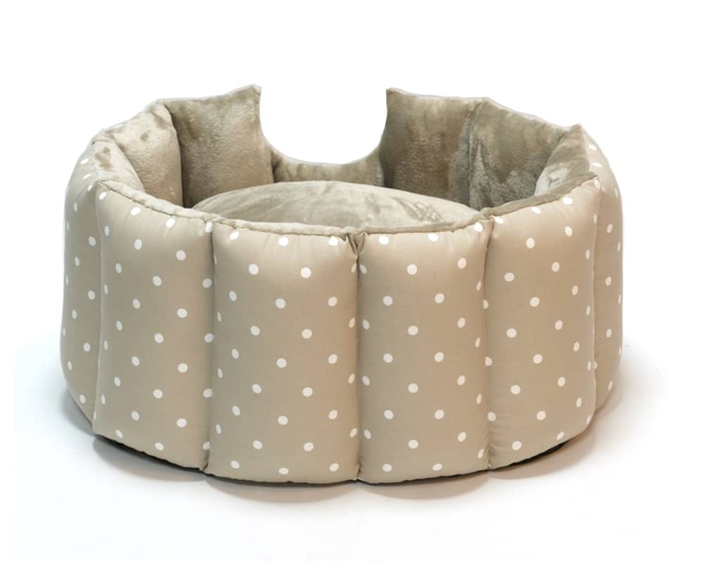 Taupe Spot Hand-Made Cave Dog Bed