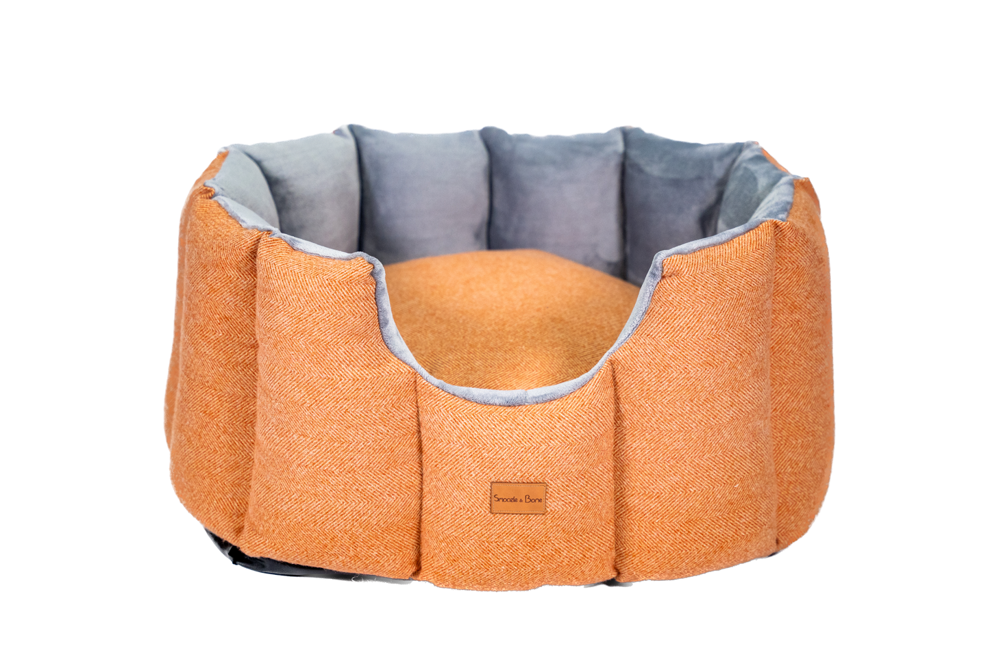 Orange Tweed Cave Bed