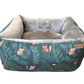 Pet bed with fox pattern on a white background