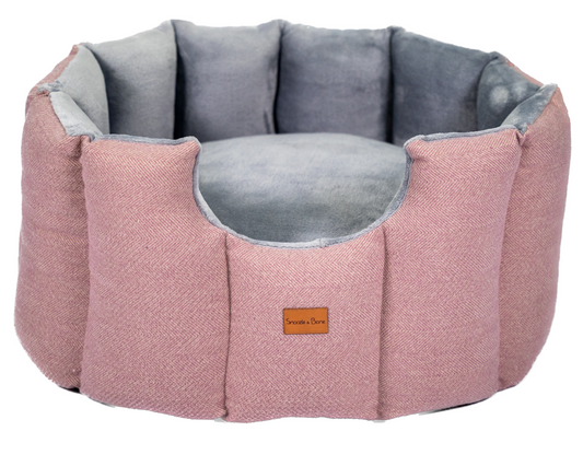 Pink Tweed Hand-Made Cave Dog Beds