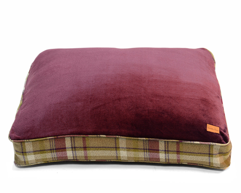 Heather Tartan Hand-Made Flat Dog Bed