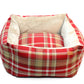 Red Tartan Hand-Made Box Dog Bed