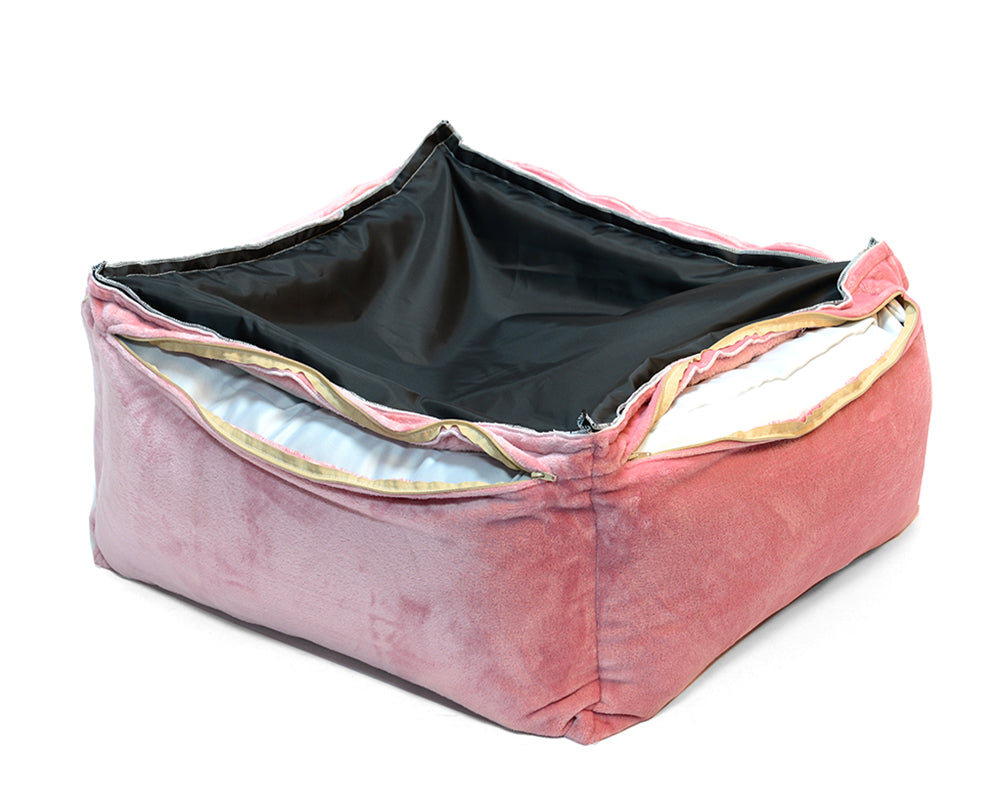Pink Dotty Hand-Made Box Dog Bed