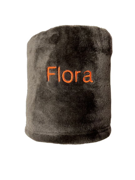 Brown Flora Fleece Blanket
