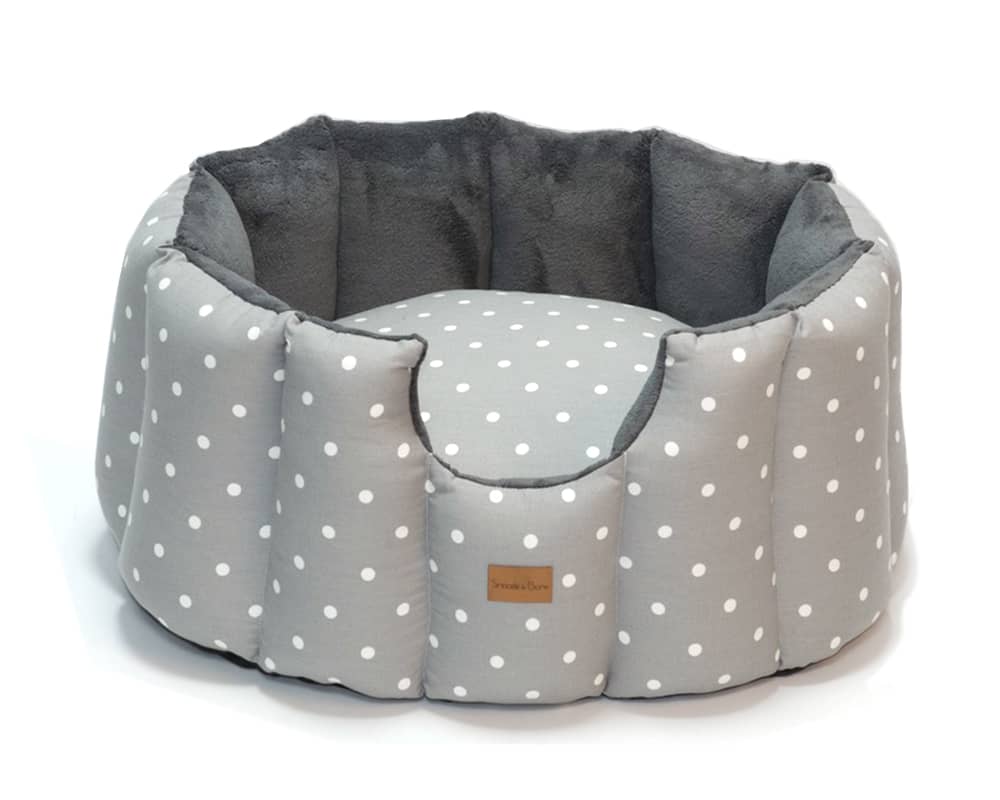 Grey Spot Hand-Made Cave Dog Bed