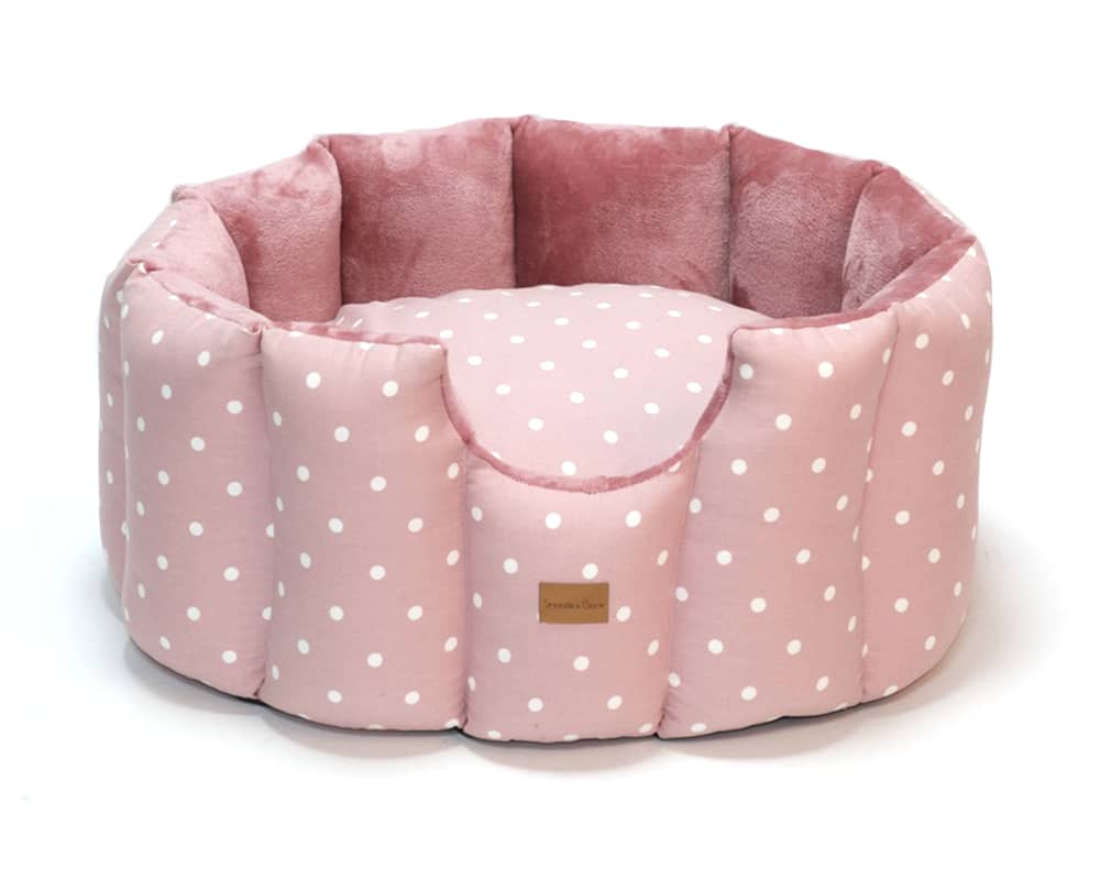 Pink Spot Hand-Made Cave Dog Bed